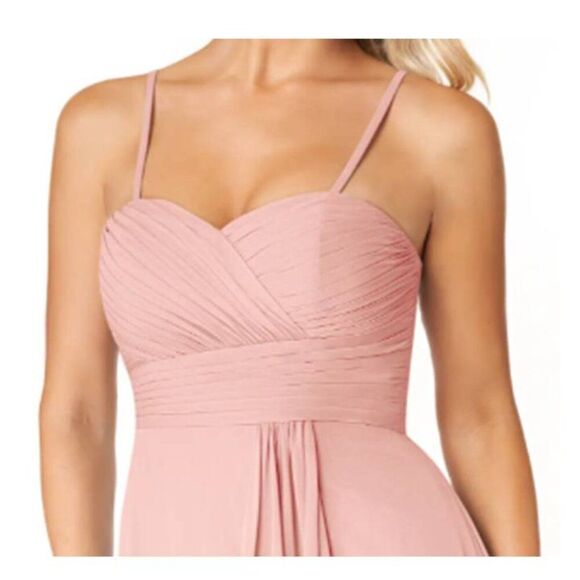 AZAZIE Women's Chiffon Maxi Party Dress Bridesmaid Prom Champaign Rose Size 6 - Picture 5 of 5